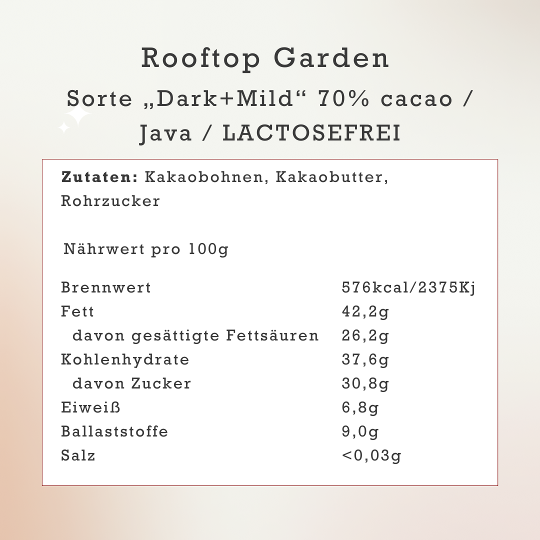 301 • HANNOVER GIN CHOCOLATE ROOFTOP GARDEN • 80g • Bar