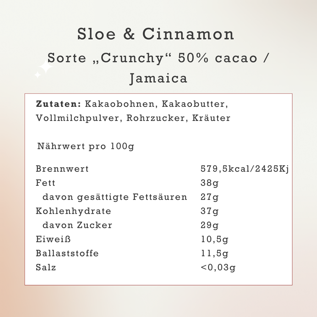 Hannover Gin Schokolade Sloe & Cinnamon • 50g